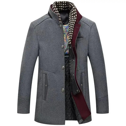 Blouson d'hiver homme chaud élégant col montant