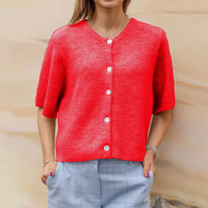 Cardigan femme Doux Manches courtes Boutons