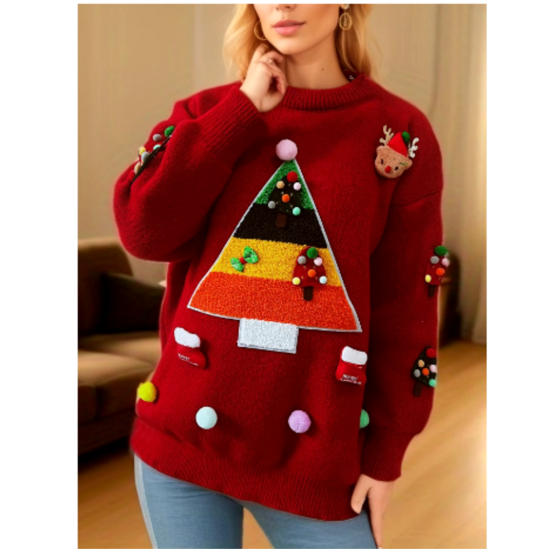 Pull de Noël Femme Tricot Chaud