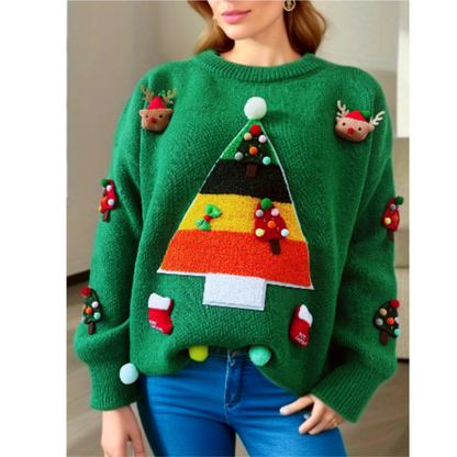 Pull de Noël Femme Tricot Chaud