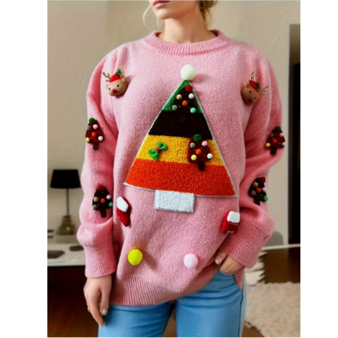 Pull de Noël Femme Tricot Chaud