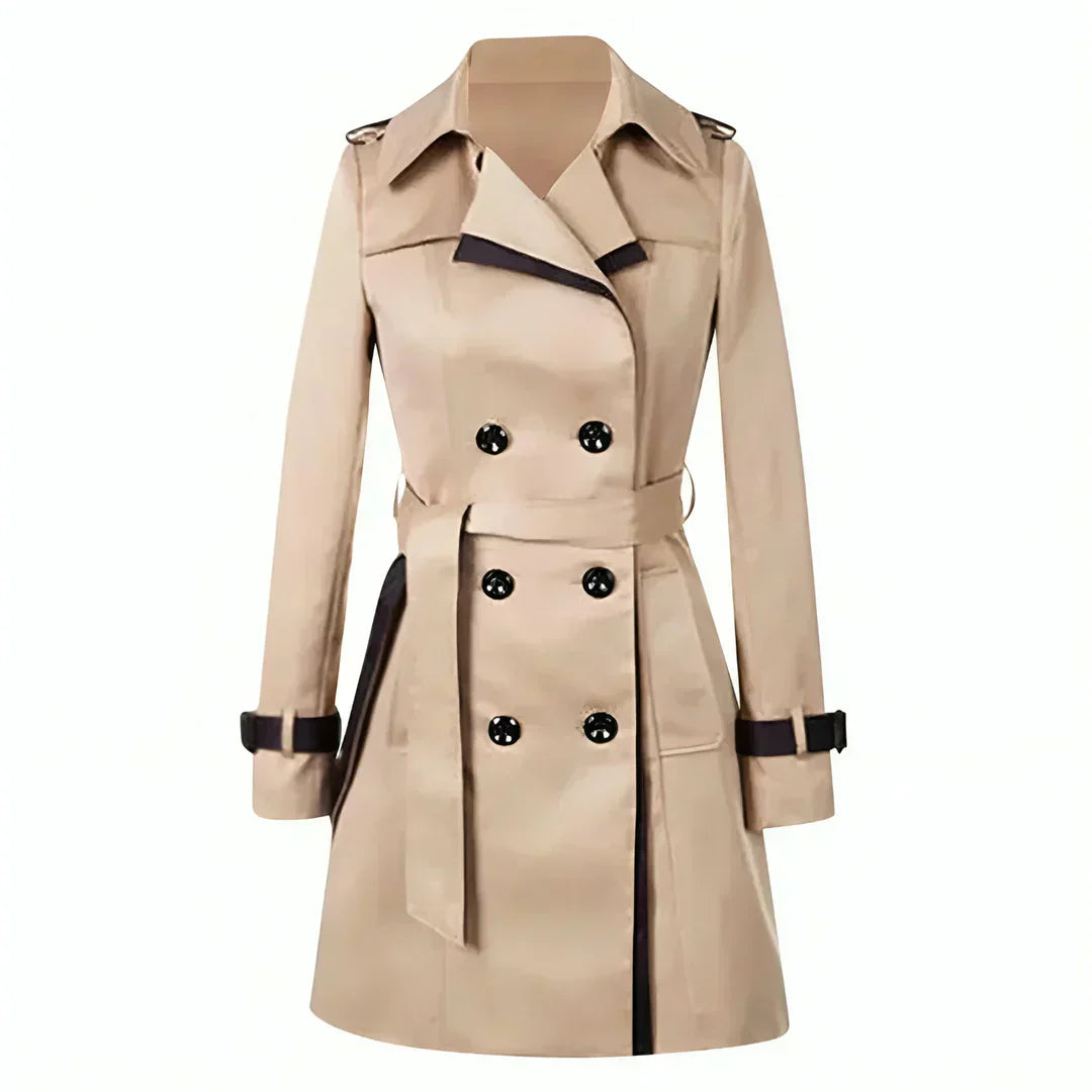 Damen Trenchcoat Klassisch Doppelpanel - IdealeKleiden