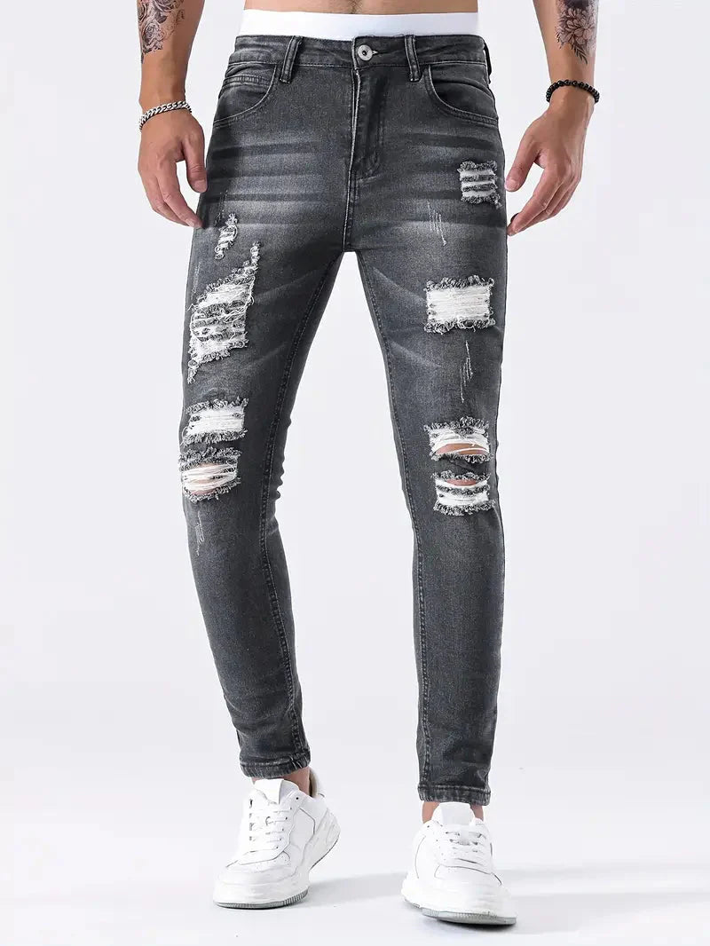 Jean déchiré coupe slim homme