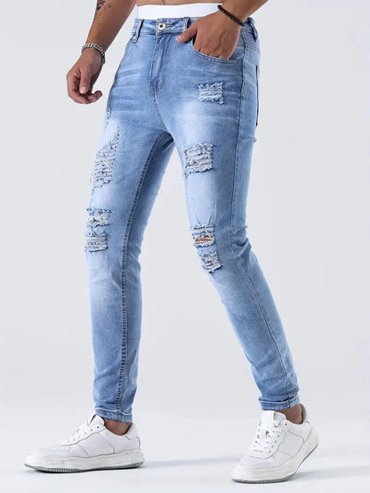 Ripped Jeans Slim Fit Männer - IdealeKleiden