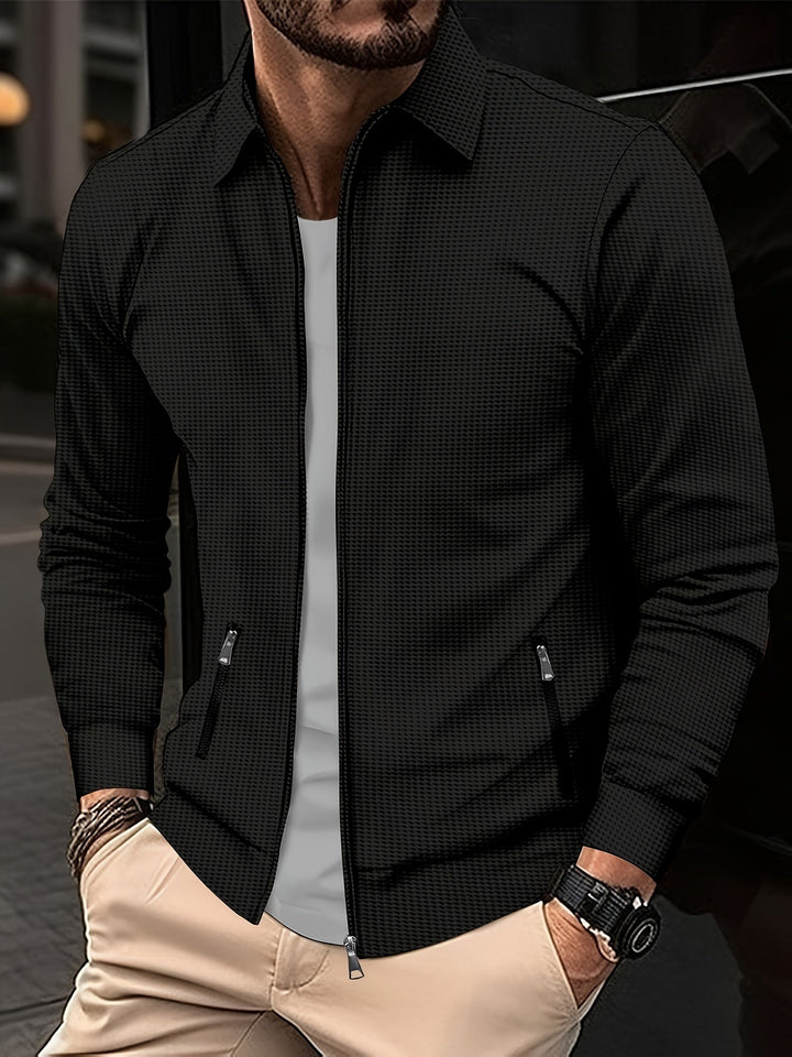 Cardigan sweat zippé homme à col rabattable