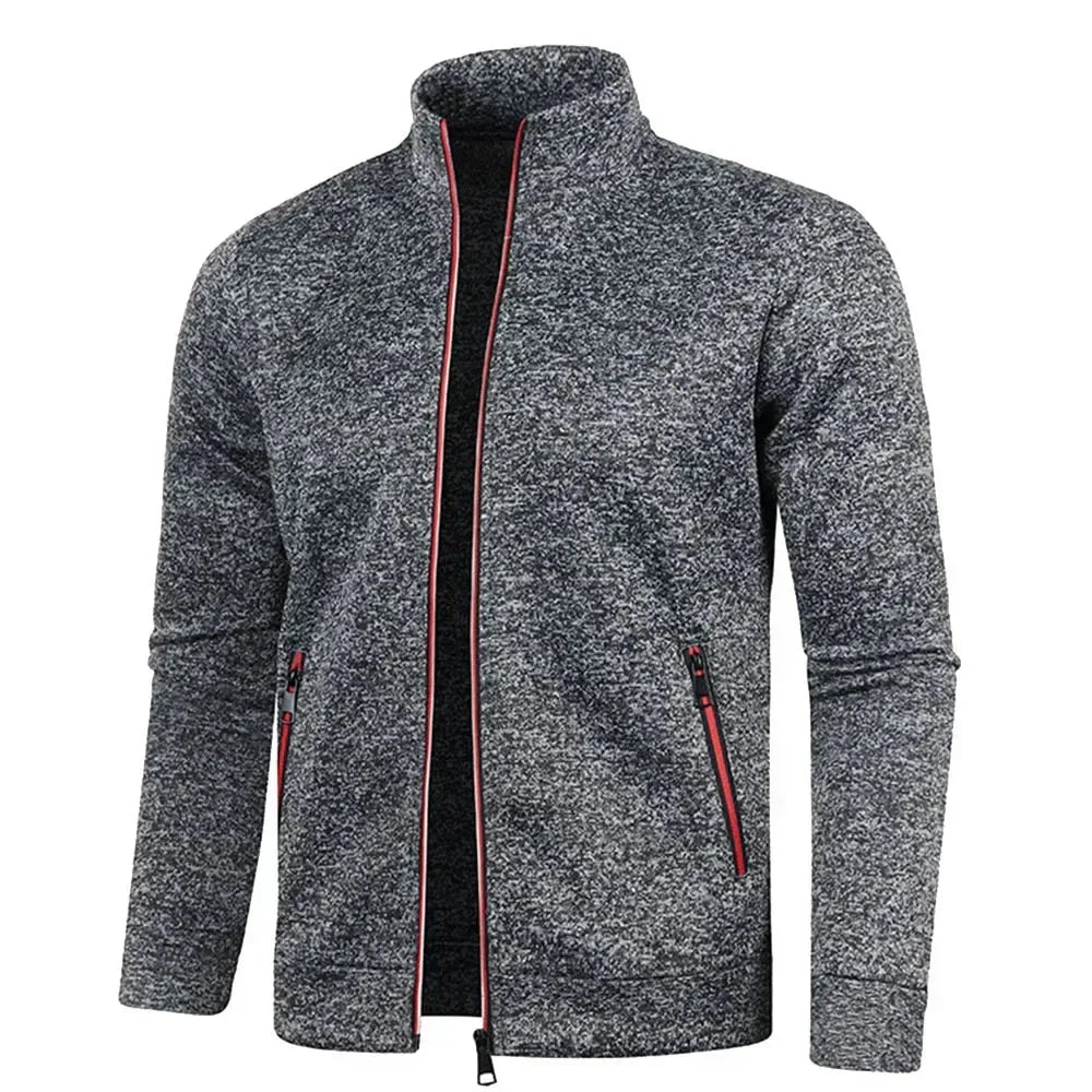 Cardigan zippé homme à manches longues, veste respirante avec fermeture éclair