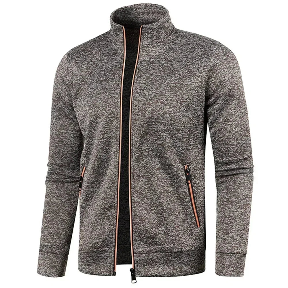 Cardigan zippé homme à manches longues, veste respirante avec fermeture éclair