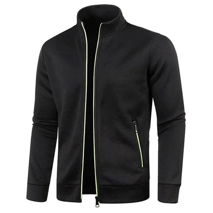 Herren Zip Cardigan Langarm Reißverschlussjacke atmungsaktiv - IdealeKleiden