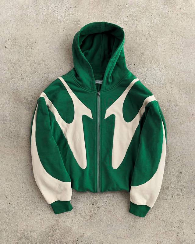 Sweat à capuche homme bicolore zippé