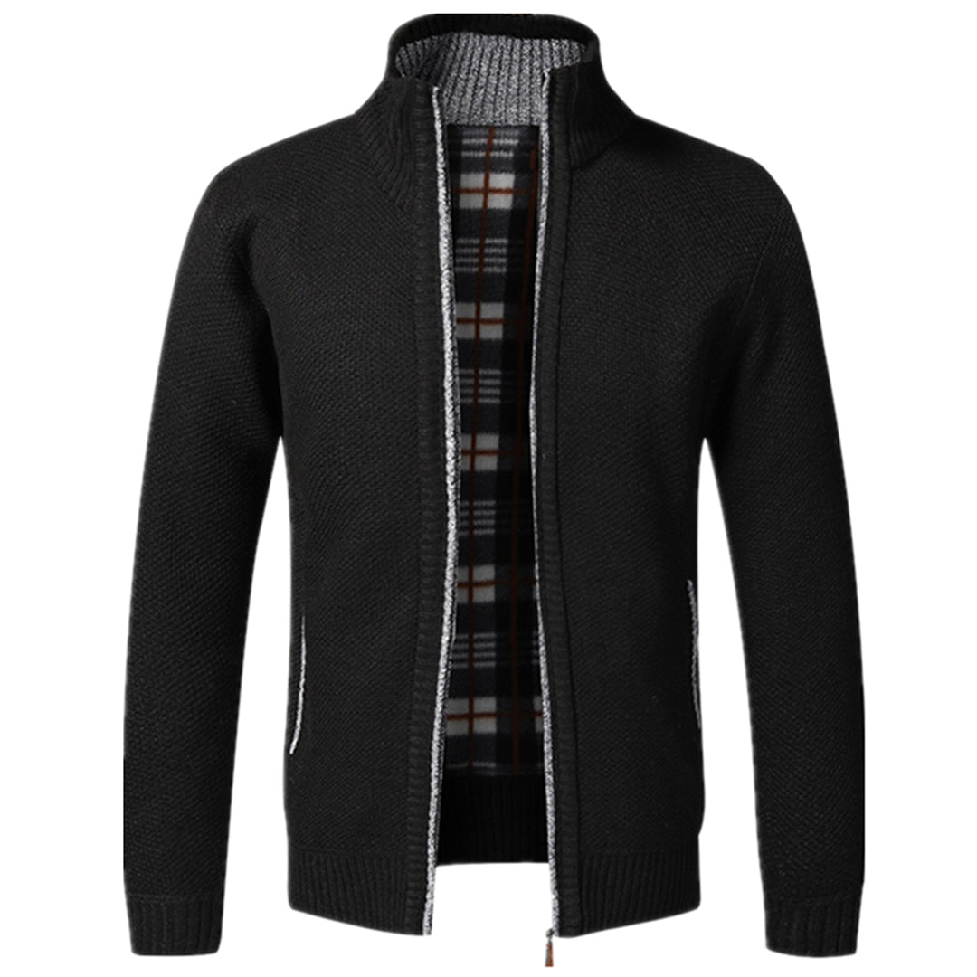Herren Strickjacke Langarm Full-Zip Winter - IdealeKleiden
