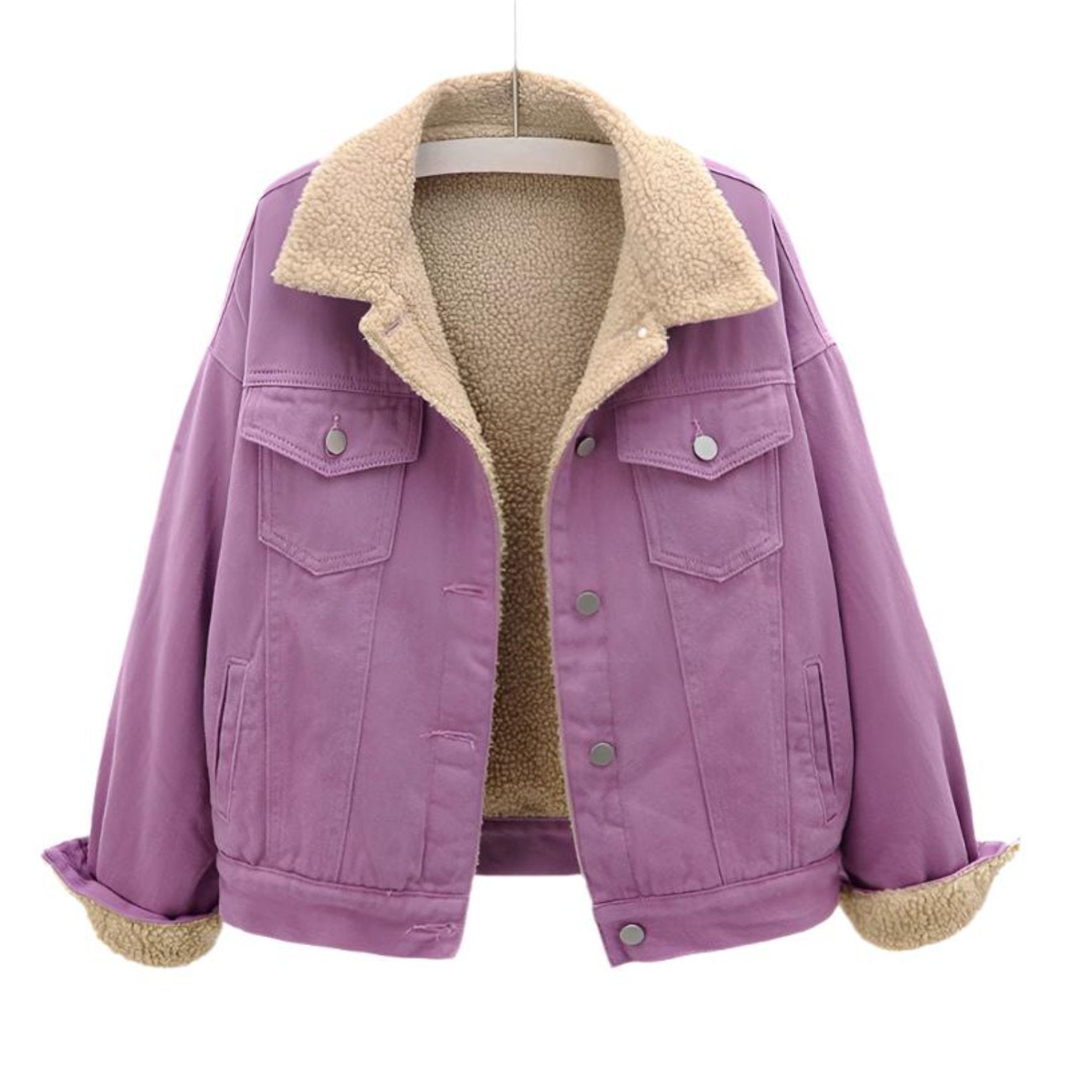 Damen Winterjacke Warm mit Knöpfen - IdealeKleiden