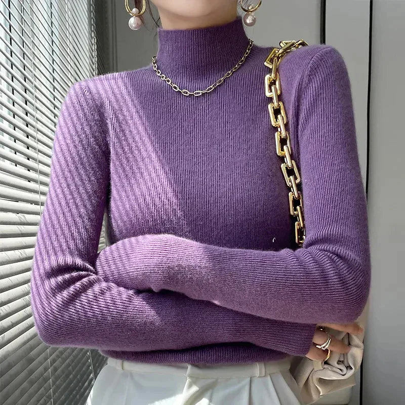 Écharpe Femme Pull Tricoté Manches Longues Élégant