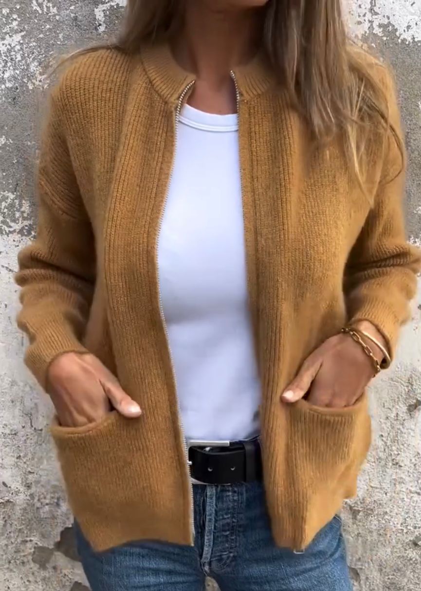 Gilet pour femme Doux Uni Manches longues