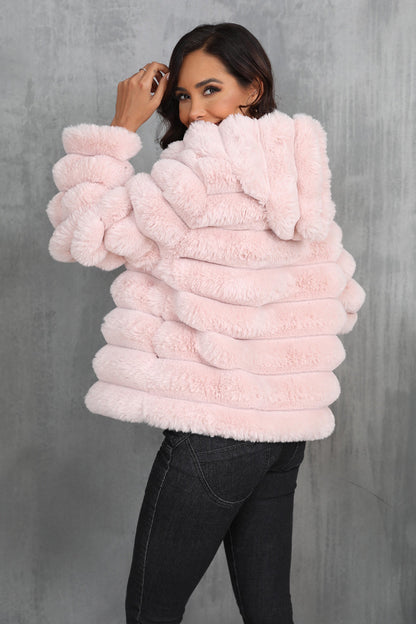 Veste teddy pour femme avec capuche coupe oversize