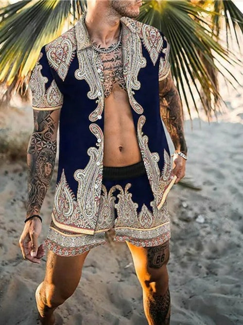 Ensemble deux pièces été, chemise manches courtes et short