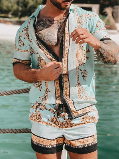 Ensemble deux pièces été, chemise manches courtes et short