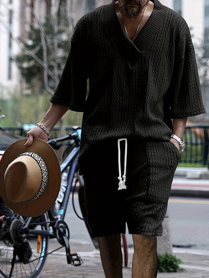 Ensemble homme manches courtes tricot moderne