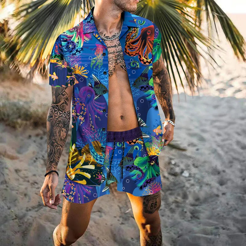 Ensemble d'été pour hommes : t-shirt à manches courtes et short