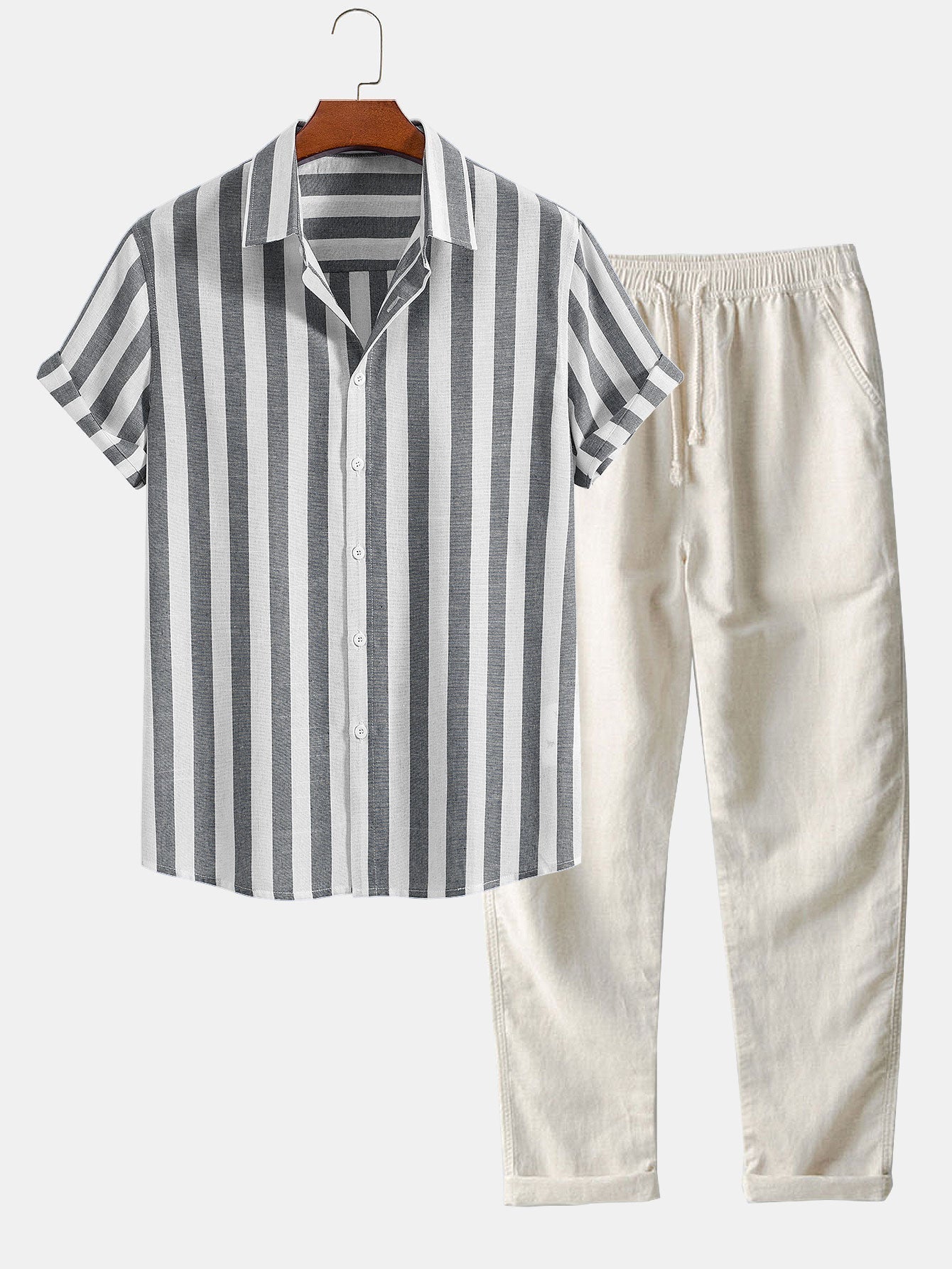 Ensemble chemise et pantalon en lin pour l'été