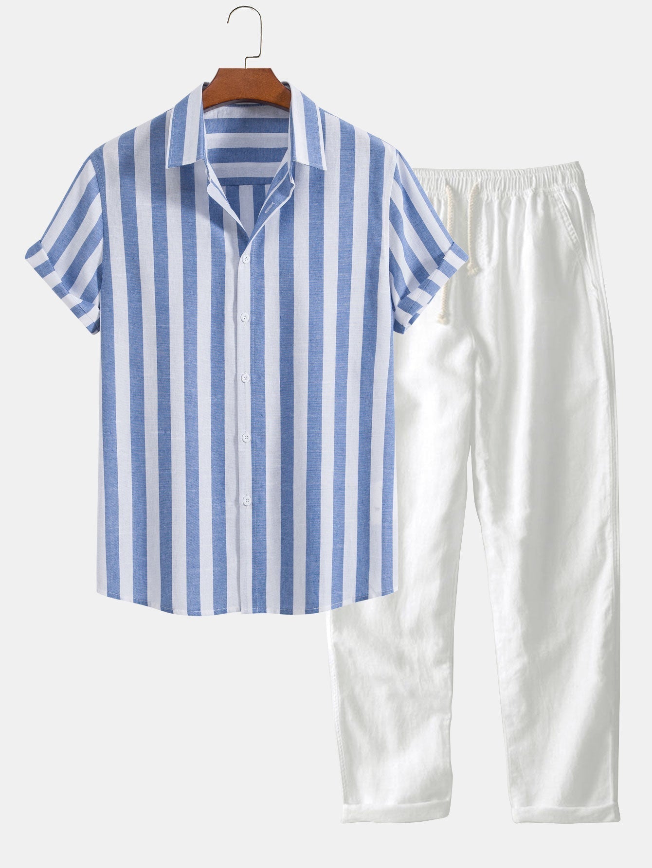 Leinen Hemd und Hose Set Sommer - IdealeKleiden