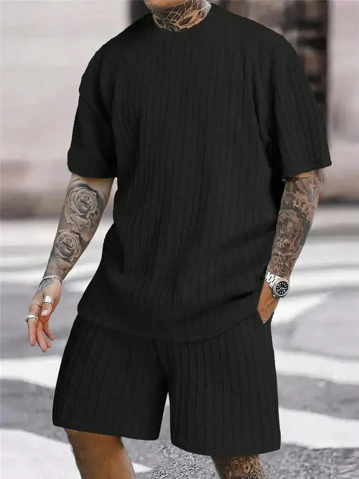 Ensemble d'été pour homme : T-shirt à manches courtes et short