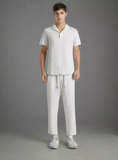 Ensemble d'été chemise à manches courtes et pantalon pour hommes