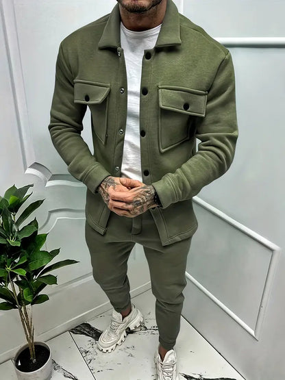 Ensemble chemise à manches longues pour homme style moderne