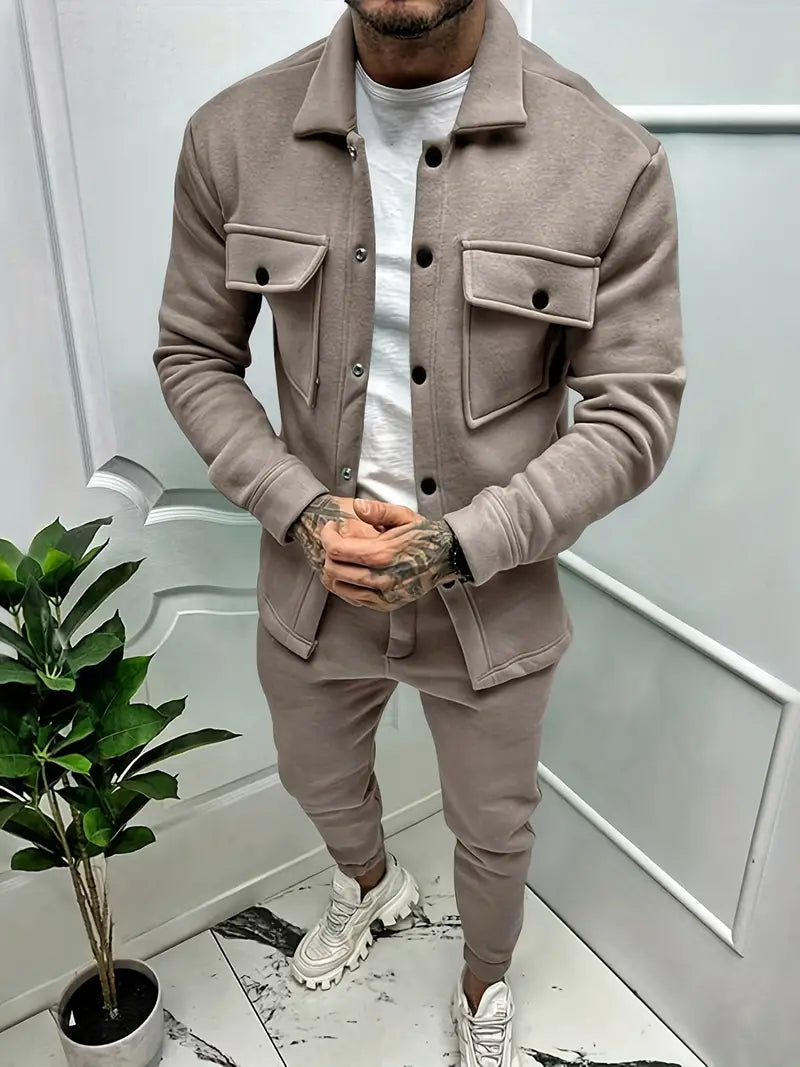 Ensemble chemise à manches longues pour homme style moderne
