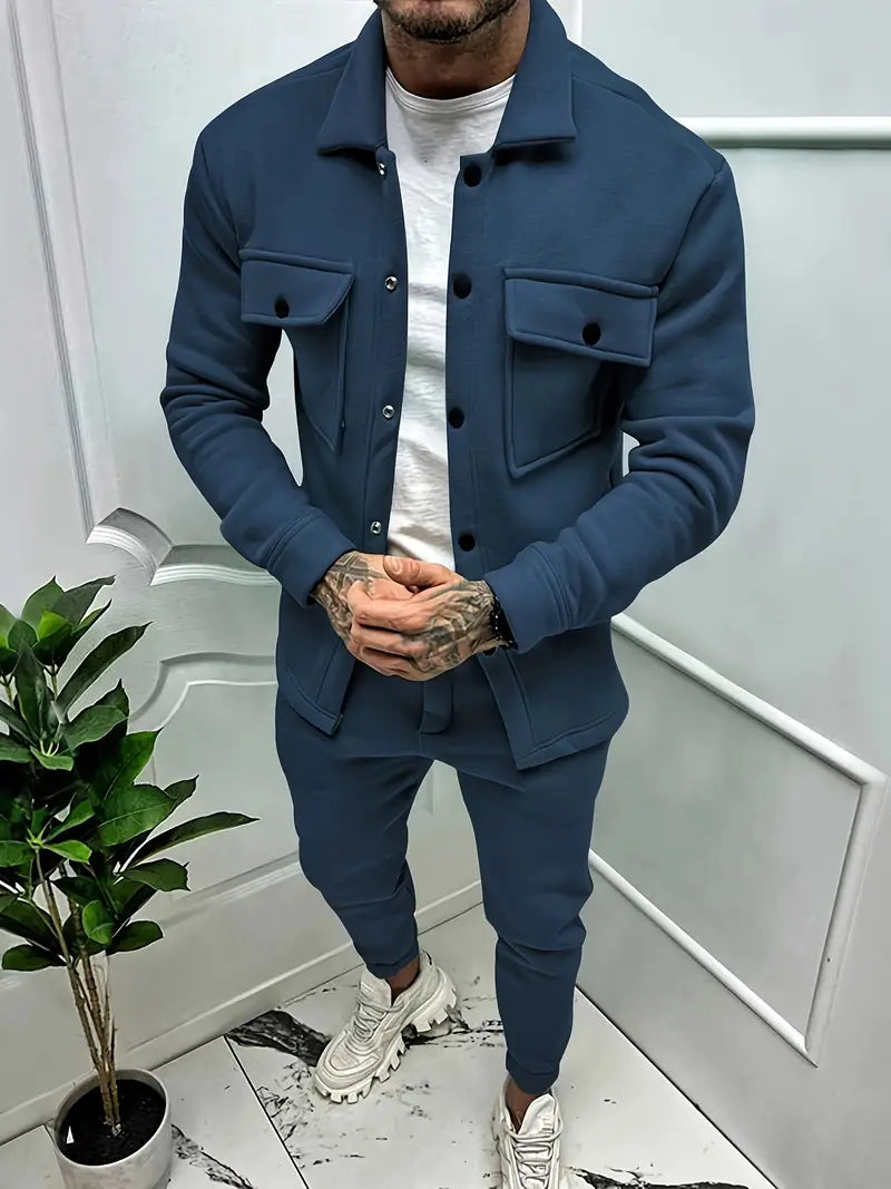 Ensemble chemise à manches longues pour homme style moderne
