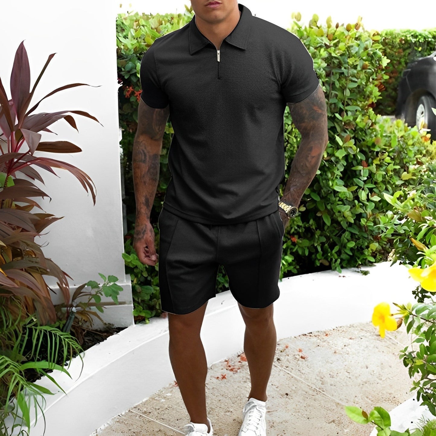 Sommer Set Männer: T-Shirt und Shorts Komfort - IdealeKleiden