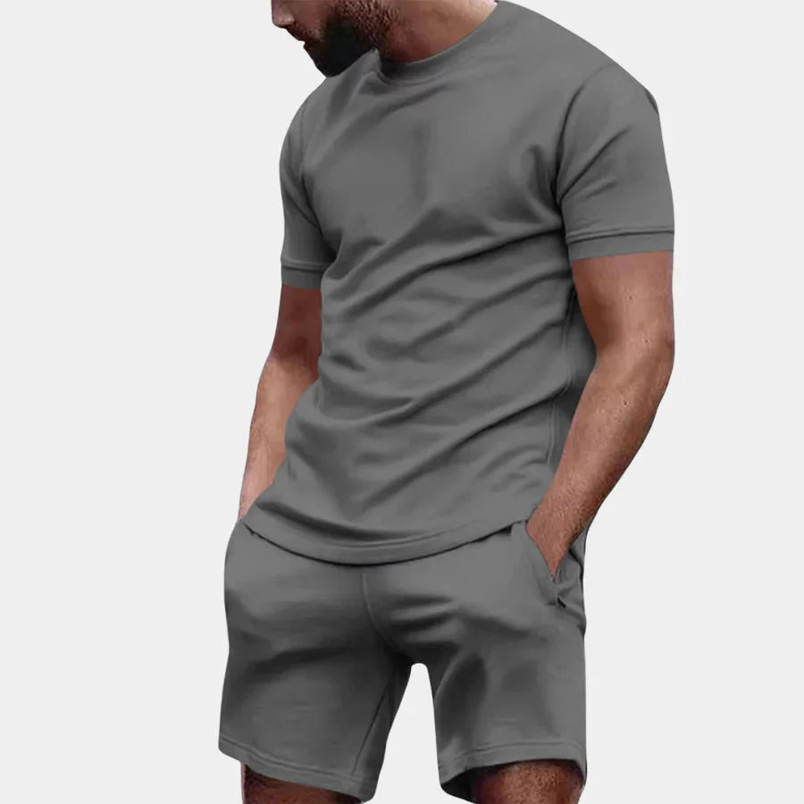 Ensemble décontracté pour hommes : T-shirt à manches courtes et short