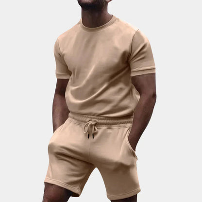 Ensemble décontracté pour hommes : T-shirt à manches courtes et short