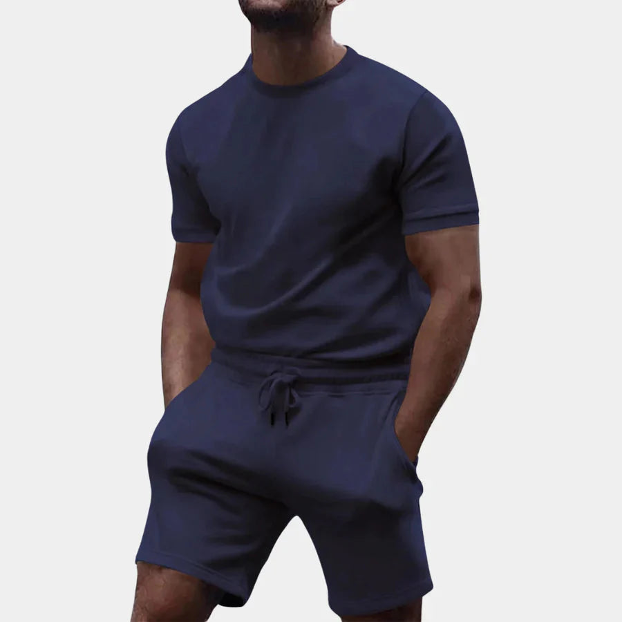 Lässiges Herren Set: Kurzarm T-Shirt und Shorts - IdealeKleiden