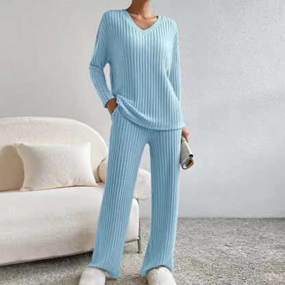 Ensemble loungewear confortable en coton, col en V