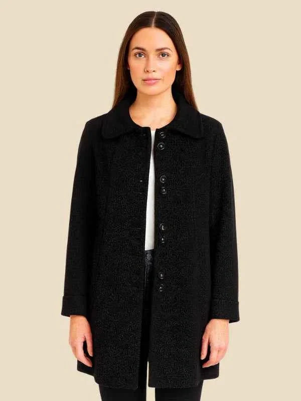 Manteau d'hiver élégant ligne A pour femme
