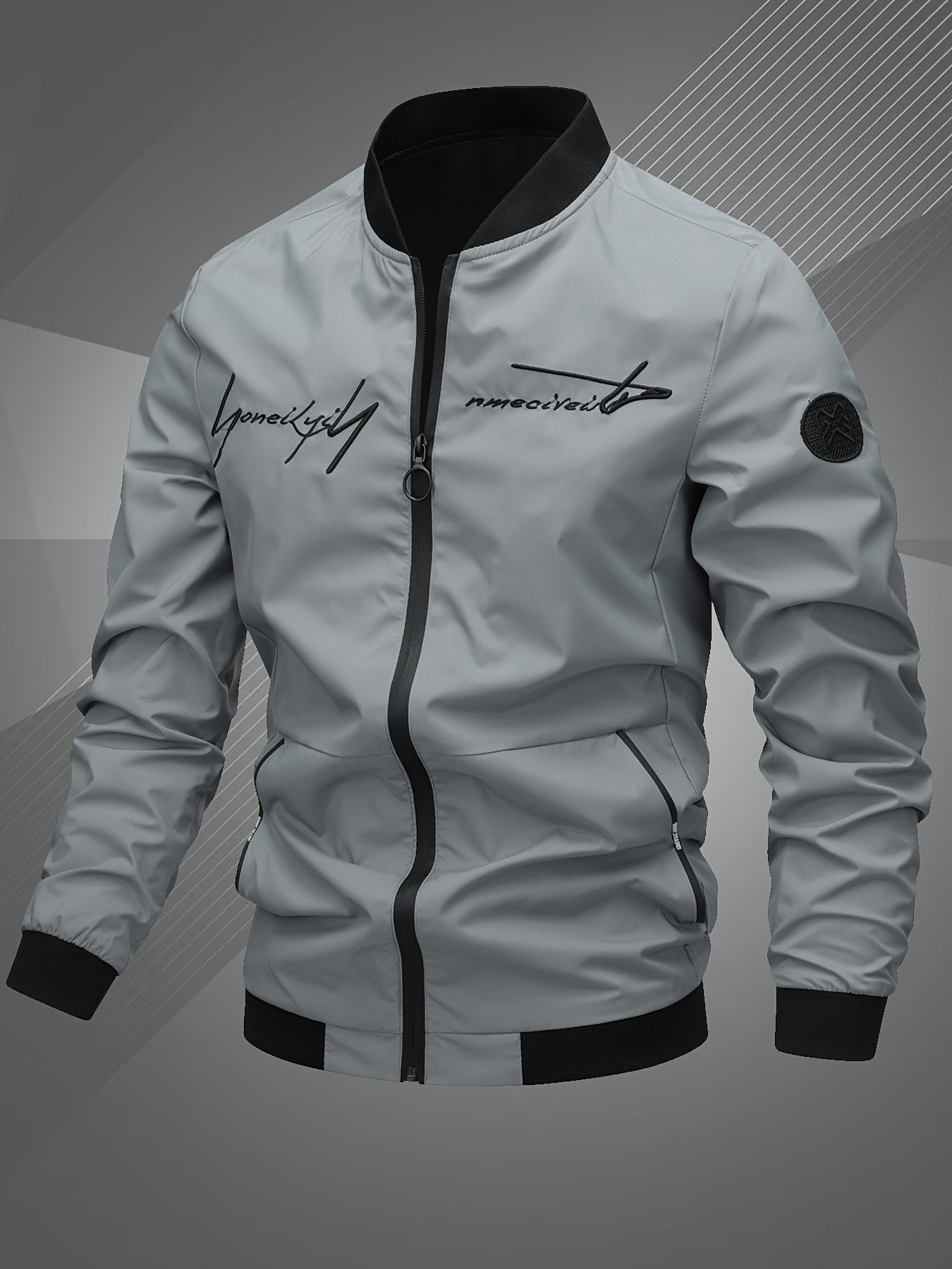 Bomber blouson homme élégant avec broderie monogramme