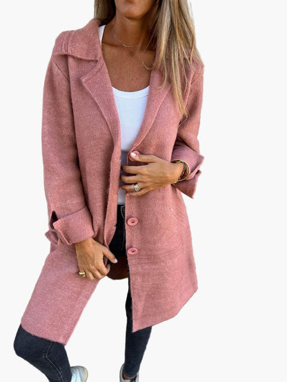 Longue veste femme élégante noir bureau