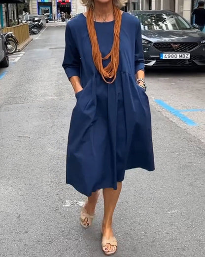 Robe à Encolure Dégagée Avec Poches Robe Pour Femmes