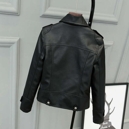 Frauen Lederjacke Slim Fit Biker Style - IdealeKleiden