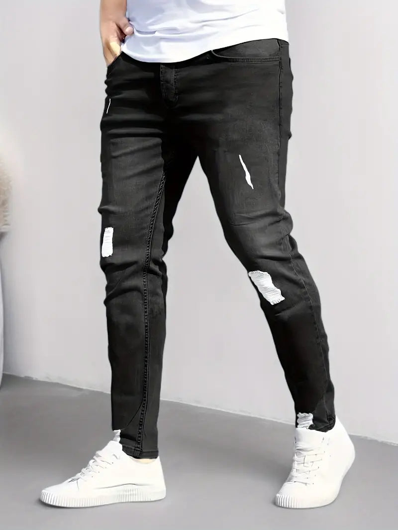 Jean skinny printemps tendance déchiré style