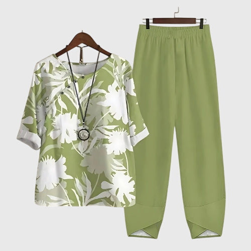 Ensemble deux pièces femme à motif floral été