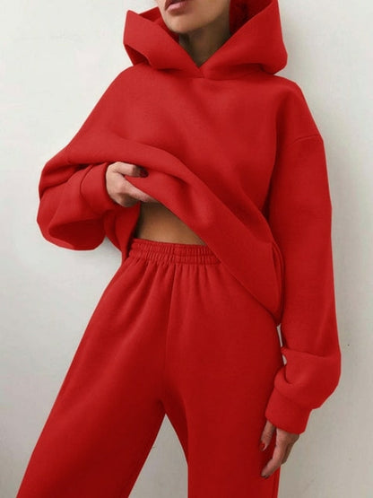 Ensemble pull à capuche chaud d'hiver