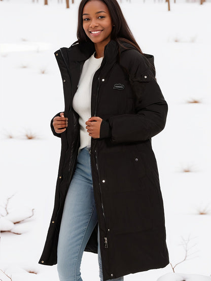 Parka d'hiver stylé noir avec capuche