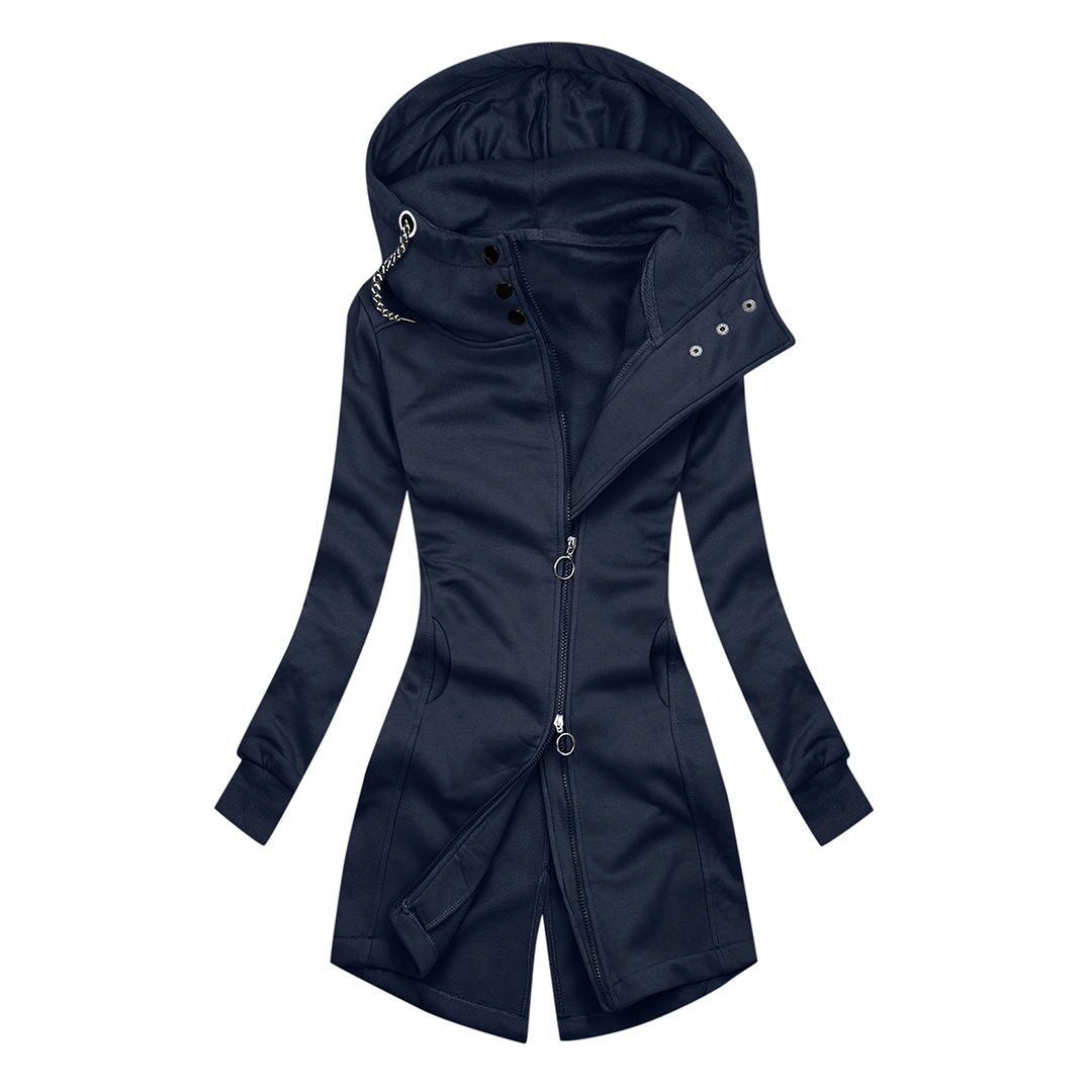 Sweat à Capuche Femme Slim Fit Col Montant Veste