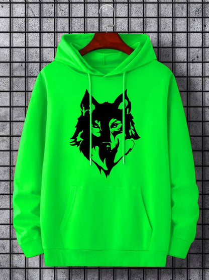 Sweat à capuche pour hommes motif Loup tendance
