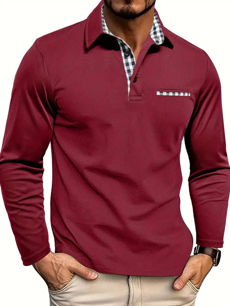 Polo-shirt à manches longues pour homme Qualité confortable