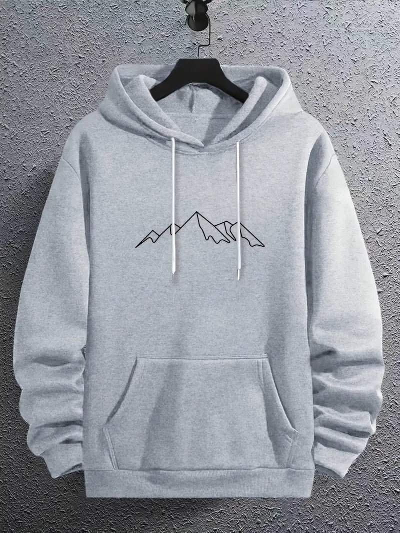 Sweat à capuche pour homme Motif Montagne Tendance
