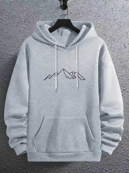 Sweat à capuche pour homme Motif Montagne Tendance