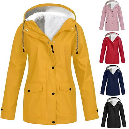 Wasserdichte Damen Regenjacke Fleece gefüttert - IdealeKleiden
