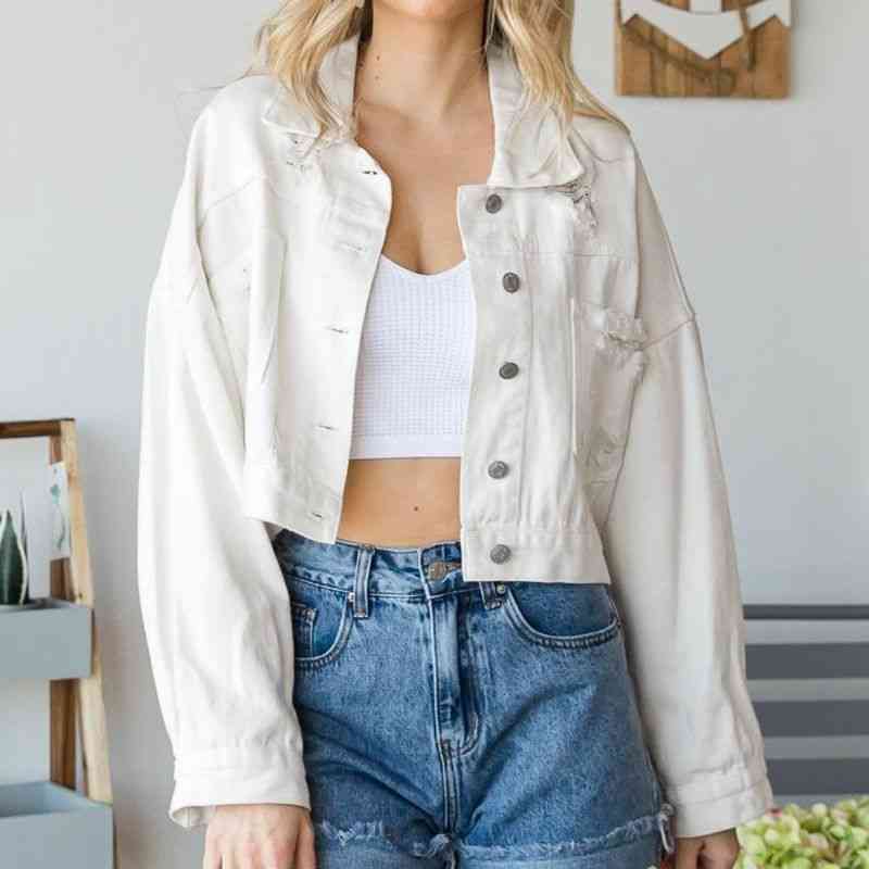 Veste en jean tendance avec col